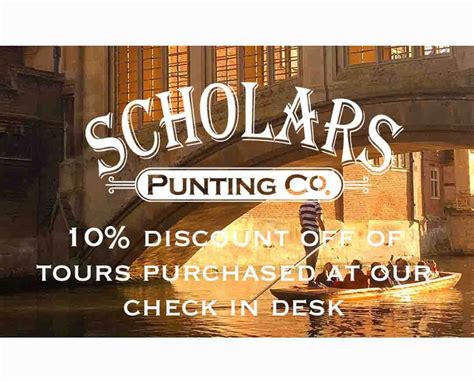 Cambridge punting discount code  If the rescheduling date is more expensive the difference will need to be paid