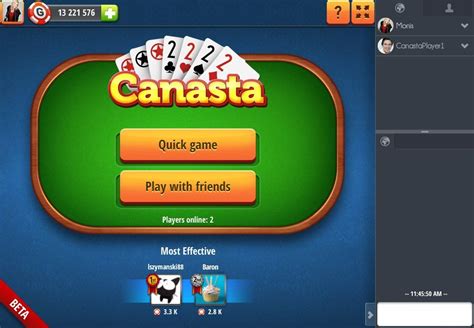 Canasta play ok  - In tournaments and at long lasting tables you can boost your