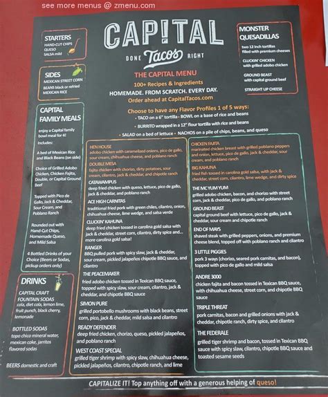 Capital tacos menu wesley chapel 