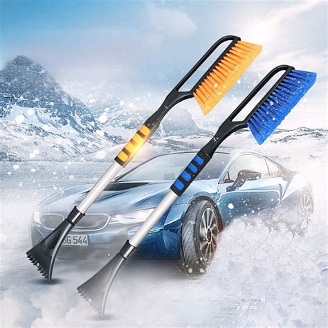 SEAAES 35 Inch Ice Scraper and Snow Brush for Car, Extendable Snow Scraper