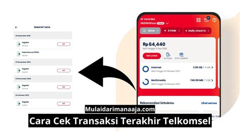 Cara cek transaksi terakhir telkomsel  Mulai dari beli paket internet tukar poin