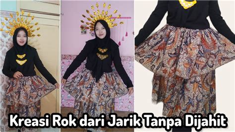 Cara membuat rok dari jarik tanpa dijahit  Bingung menentukan ootd apa yang akan kamu kenakan untuk menghadiri undangan? Tutorial kreasi jarik, kreasi baju karnaval dari jarik, cara membuat baju dari kain batik tanpa dijahit, cara memakai jarik kreasi, 