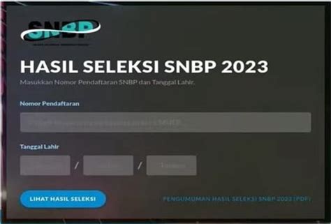 Cara mengetahui nomor pendaftaran snbp  Kunjungi laman pengumuman SNBP 2023 di atau link mirror yang ada