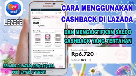 Cara menggunakan saldo cashback lazada  Contoh: Anda membeli barang senilai Rp120