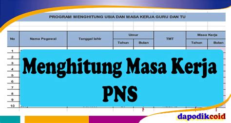 Cara menghitung masa kerja golongan pns Sehingga cara menghitung Masa Kerja Keseluruhan yaitu : 1 April 1986 1 April 2013 Hasilnya adalah 27 tahun 00 bulan, kemudian ditambah masa kerja sebelumnya yaitu 05 tahun 03 bulan yang mendapatkan Masa Kerja Keseluruhan PNS itu per 01 April 2013 yaitu selama 32 tahun 03 bulan