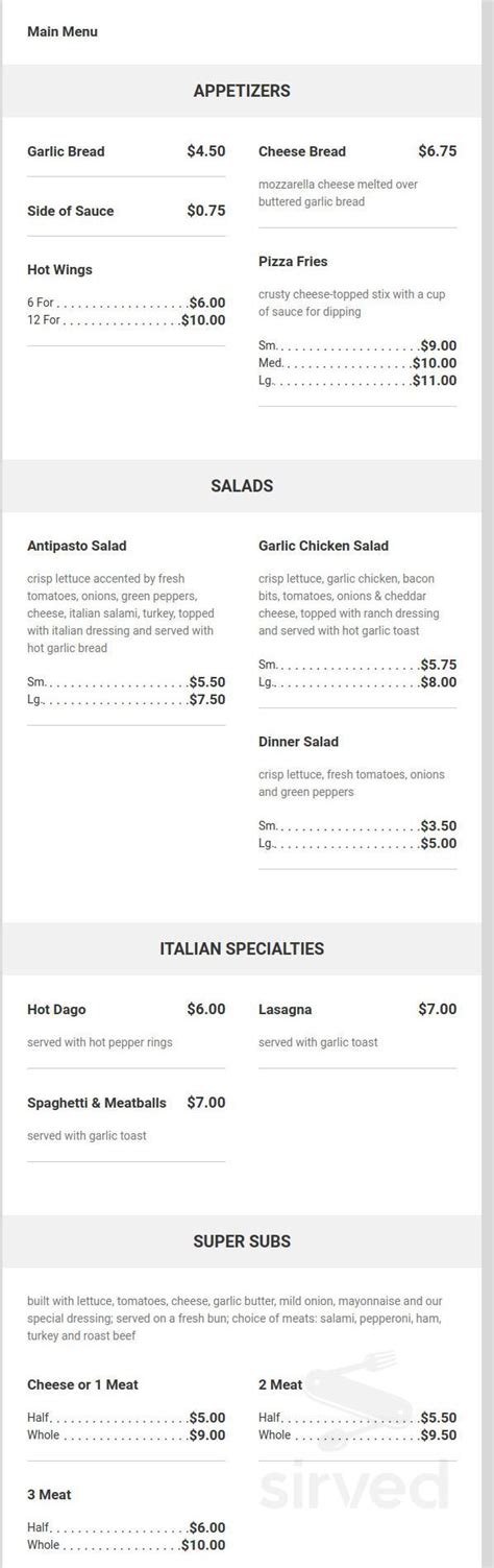 Carbone's pizza forest lake menu  9