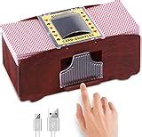 Card shuffler machine Warning light alerts dealer to missing or extra cards