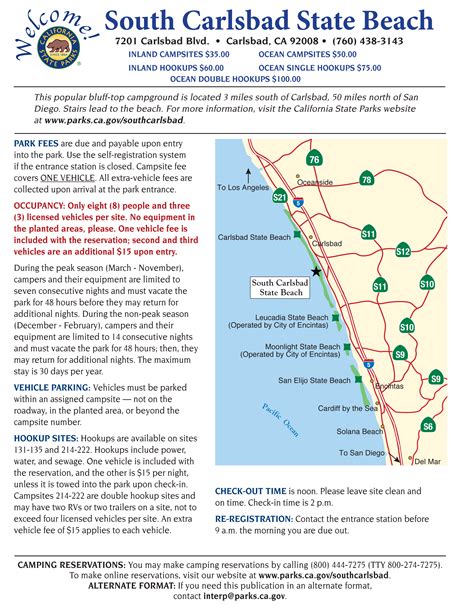 Carlsbad state beach campsite map <i> Elevation gain: 465 ft</i>