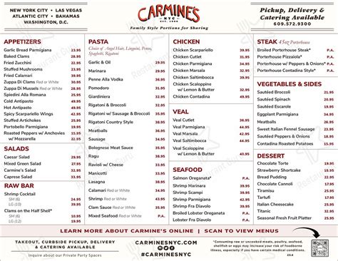 Carmine's ac menu  $19