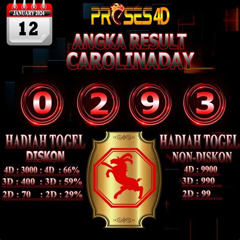 Carolinaday result  4D TOTO MACAU; 5D TOTO MACAU; ATLAS; CALIFORNIA; CAMBODIA POOLS