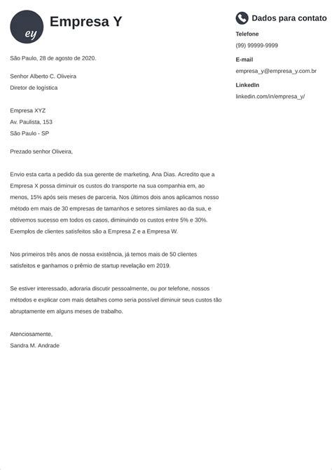 Carta de apresentação comercial para um novo cliente  Mas se quer saber como montar uma boa apresentação comercial, fuja dos longos blocos de texto