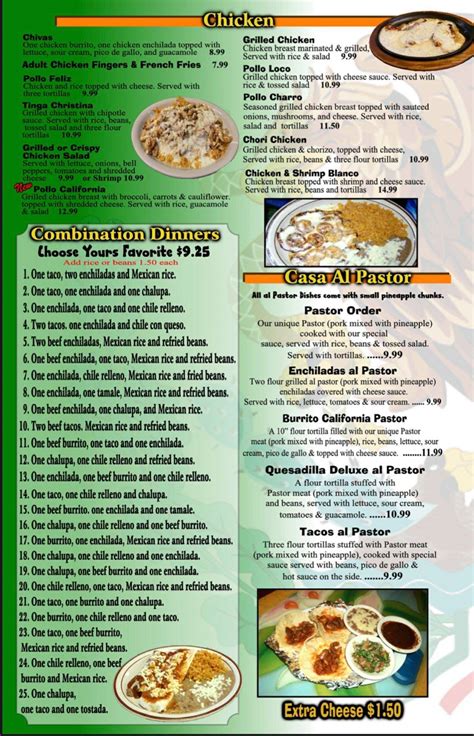 Casa mexicana chippewa falls menu 36 miles away 