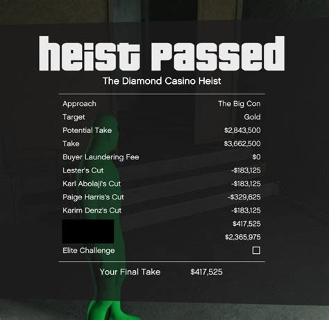 Casino heist payout 2 players  There are three different