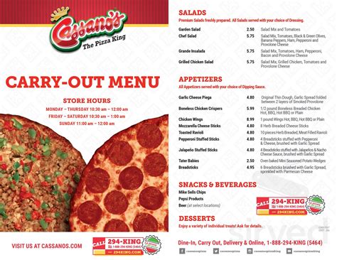 Cassano's pizza king russells point menu  Diner