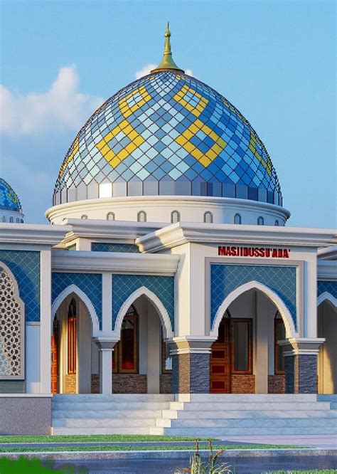 Cat masjid warna biru 0