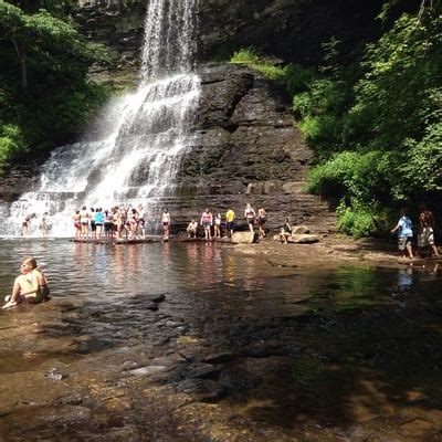 Cavern cascade falls As at Cavern Cascade, the trail passed behind this splendid waterfall