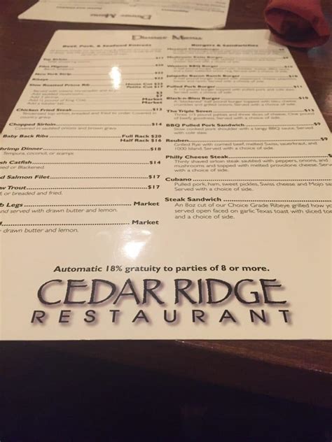 Cedar ridge restaurant payson az  Cedar Ridge Restaurant Mazatzal Casino