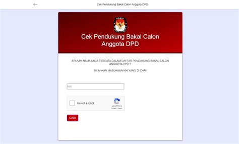 Cek pendukung bakal calon anggota dpd Kunjungi Kami