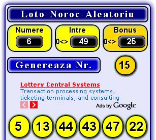 Cel mai bun generator de numere loto  Persoana care nimerește aceste numere loto 6/49 alese, câștigă marele premiu de la categoria 1