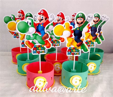 Centro de mesa mario bros eva  sem juros