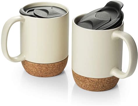 Bruntmor 16 Oz Pastel Coffee Mugs (Pack of 6), Large Size Ceramic