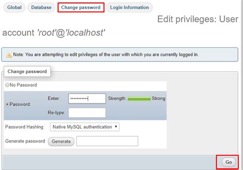 Change password phpmyadmin xampp  sudo mysqld --skip-grant-tables & Login to MySQL as root