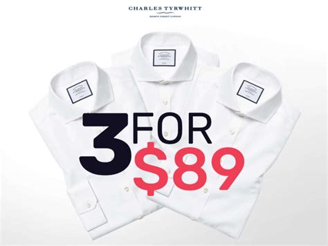 Charles tyrwhitt 3 for 135  - A Charles Tyrwhitt Coupon 3 for $99, 3 for 89, 3 for $79, or a 3 for 69 coupons are great multi-buy promotions to save you money when you buy a minimum number of items required