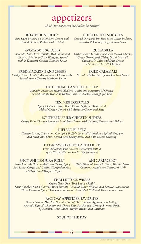 Cheesecake factory menue The Cheesecake Factory Menu and Prices