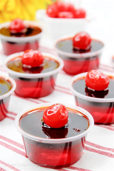 Cherry coke jello shots  Stronger combinations are also a hit like a fireball Jello shot, which is made with cherry-flavored Jello and Fireball whiskey