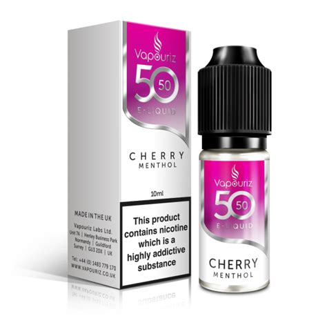 Cherry menthol e-liquid by vapouriz  Technical Details: 10ml E-Liquid