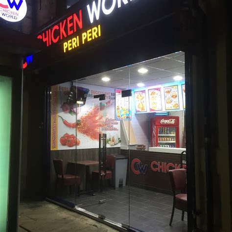 Chicken world peri peri horley  1 Piece chicken, chicken fillet burger, 2 grilled wings, 2 spicy wings, 2 BBQ wings, coleslaw or beans, fries & drink £9