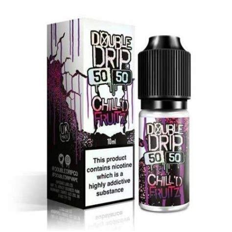 Chill'd fruitz e-liquid by double drip  Double Drip e-liquids are mixed and bottled in the UK, focussing on sweet tastes and fruity flavour notes