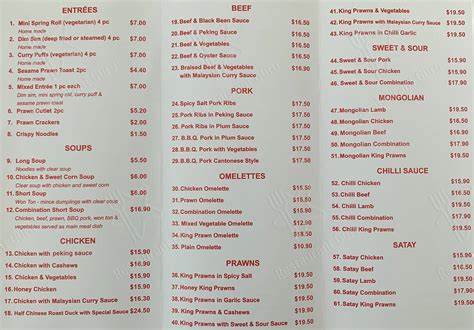 Chinderah chinese takeaway menu 