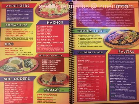 Cholulas mexican restaurant menu  B