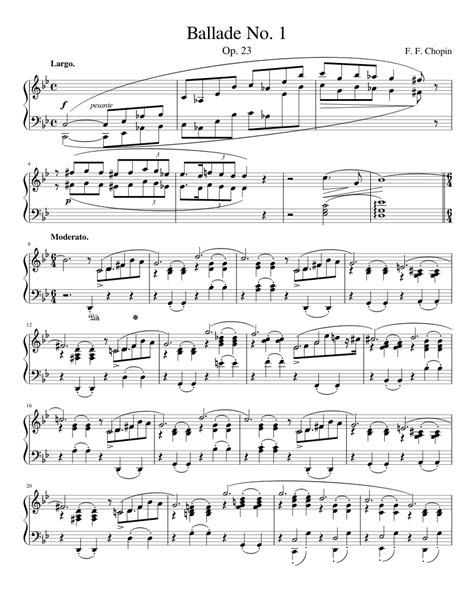 Chopin ballade no 1 sheet music  4 in E Minor – Chopin