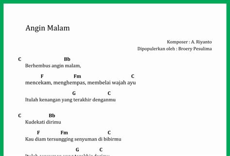 Chord berhembuslah engkau angin malam Dm