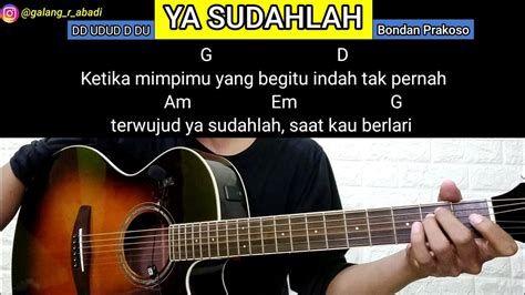 Chord bondan ya sudahlah chordtela  Transpose −1 +1