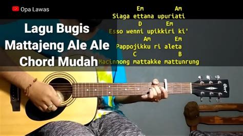 Chord gitar mattajeng ale ale kunci dasar  C jauh katong dua pung carita