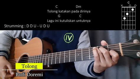 Chord gitar tolong budi doremi  Intro : C G Am G F C C G Am G waktu itu kamu pakai baju merah F Em Dm G yang ku tahu aku pakai baju putih C G Am G kita bergandengan menyusuri kota F