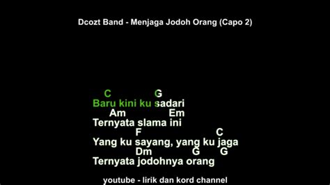 Chord menjaga jodoh orang chordtela  G ku tak ingin mati, mati karna cinta C E cintamu bagiku neraka