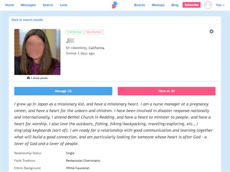 Christian dating profile examples 5 million active users a month and a basic membership that costs absolutely nothing