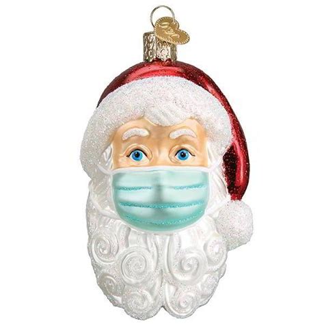 2024 Christmas Ornament Santa Wearing A Face Mask Decorate Christmas tree