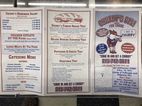 Chubby's fox chase deli menu  Prices and visitors' opinions on dishes