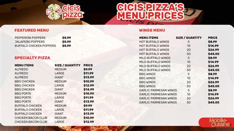 Cicis pizza toronto menu  5% off online orders; Skip to first category