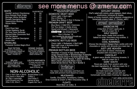 Cinebarre menu Cinebarre - Mountlake Terrace: Dinner and a movie - See 61 traveler reviews, 11 candid photos, and great deals for Mountlake Terrace, WA, at Tripadvisor