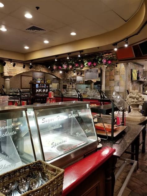 Cinzetti's locations  Located at Interstate 25 and 104th Avenue, Cinzzetti's is known for its all-you-can-eat buffet of more than 60 authentic Italian dishes and its Tuscan Village and cobblestone interior
