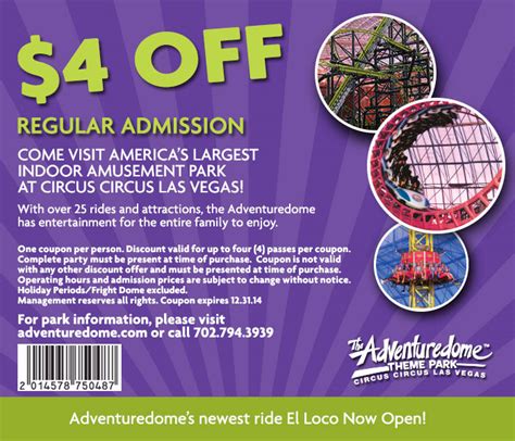 Circus circus adventuredome 2 for 1 coupons  and 7 p