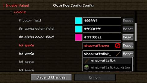 Cloth-config 使い方  MOD