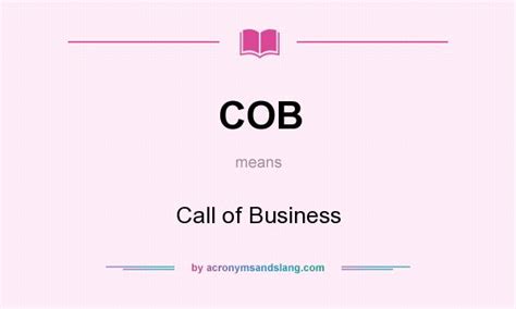 Cob escort slang  In other words, the time when a company closes its doors at the end of the day