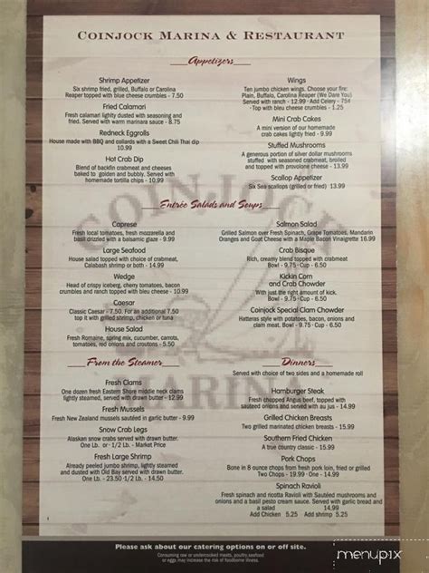 Coinjock marina menu  Currituck BBQ Company